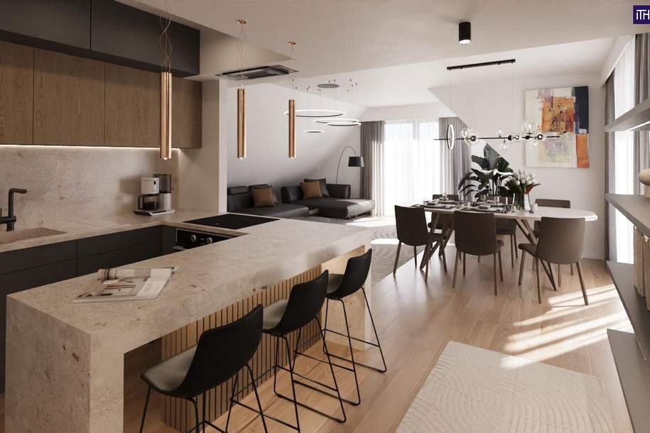 Modernes Penthouse mit 5!!! Sonnenterrassen *Erstbezug *Deckenkühlung *Wasser-Wasser-Wärmepumpe *geräumige Wohnküche *exklusive und stylische Ausstattung *schlüsselfertig, Wohnung-kauf, 849.000,€, 1220 Wien 22., Donaustadt