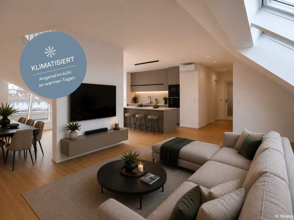 Moderner Dachgeschosstraum inkl. Klimaanlage | mit eigenem Liftzugang, zwei Bäder und Dachterrasse >> TOP Anbindung