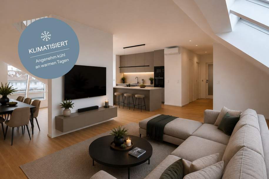 Moderner Dachgeschosstraum inkl. Klimaanlage | mit eigenem Liftzugang, zwei Bäder und Dachterrasse >> TOP Anbindung, Wohnung-kauf, 948.200,€, 1210 Wien 21., Floridsdorf