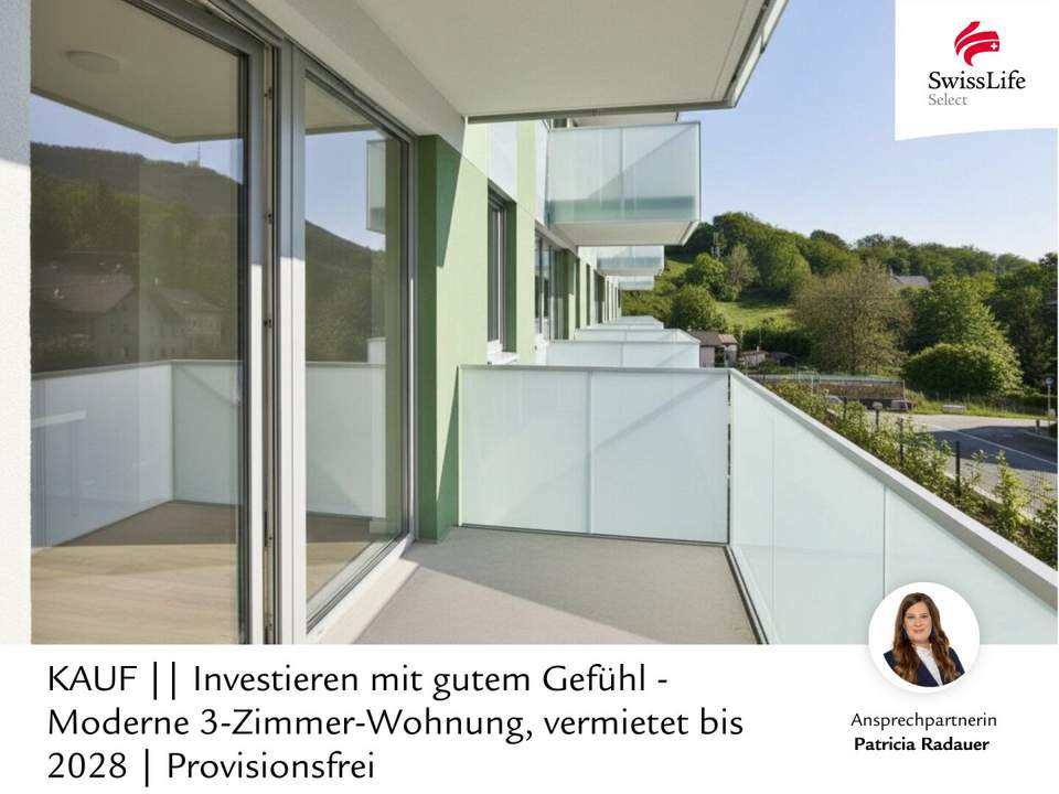 Investieren mit gutem Gefühl - Moderne 3-Zimmer-Wohnung, vermietet bis 2028 | Provisionsfrei