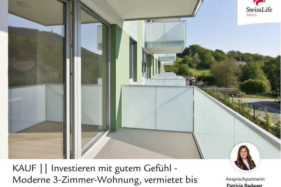 Investieren mit gutem Gefühl - Moderne 3-Zimmer-Wohnung, vermietet bis 2028 | Provisionsfrei, Wohnung-kauf, 624.800,€, 5020 Salzburg(Stadt)