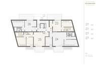 Helle 3-Zimmer-Dachgeschosswohnung mit großzügigem Balkon im Erstbezug