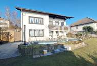 Wohnhaus in Artstetten mit Weitblick, Hanglage und Schwimmbecken vorm Haus, möbliert