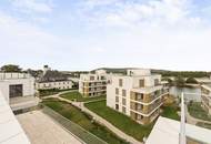 Meisterstück moderner Architektur: Penthouse mit 230m2 Terrasse &amp; Wasserblick