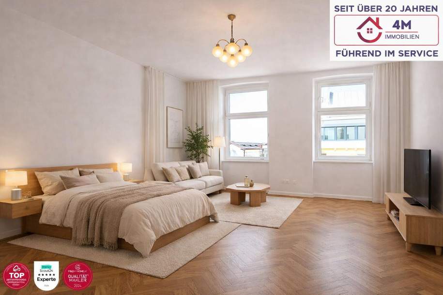 Urbane 33 m² Wohnung mit Altbauflair Lift &amp; traumhafter Aussicht, Wohnung-kauf, 167.000,€, 1070 Wien 7., Neubau