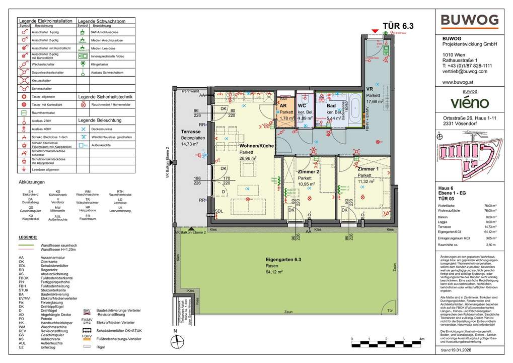 viéno - Freundliche 3-Zimmer-Wohnung mit GARTEN ab 11/2026, provisionsfrei vom Bauträger