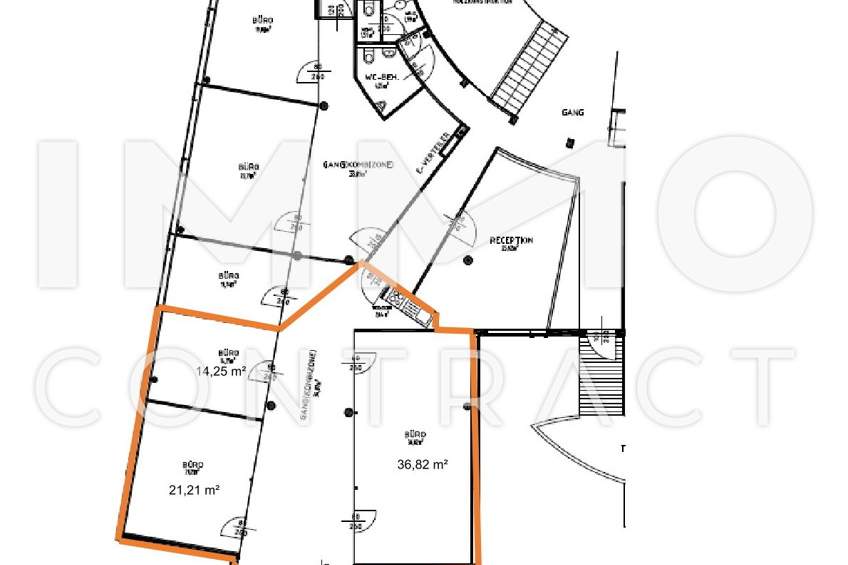 Einzelbüro, All-Inklusive Miete (inkl. BK, Heizung, Strom, Parkplatz nach Verfügbarkeit), Gewerbeobjekt-miete, 409,78,€, 2380 Mödling