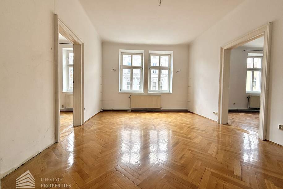 Helle Wohnung mit Balkon auf ganzer Etage zzgl. Rohdachboden, Nähe Einsiedlerpark, Wohnung-kauf, 849.000,€, 1050 Wien 5., Margareten