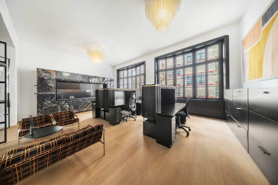 Repräsentatives, komplett möbliertes Design-Office in Top-Lage zur Untermiete, Gewerbeobjekt-miete, 1.990,00,€, 1050 Wien 5., Margareten