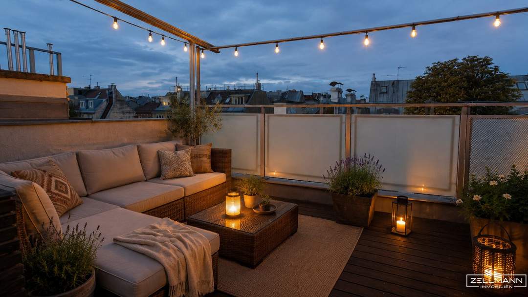 Stilvolles Dachgeschossjuwel mit Galerie und zwei Terrassen über den Dächern Wiens | ZELLMANN IMMOBILIEN