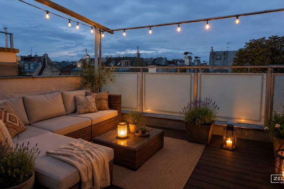 Stilvolles Dachgeschossjuwel mit Galerie und zwei Terrassen über den Dächern Wiens | ZELLMANN IMMOBILIEN, Wohnung-kauf, 440.000,€, 1120 Wien 12., Meidling
