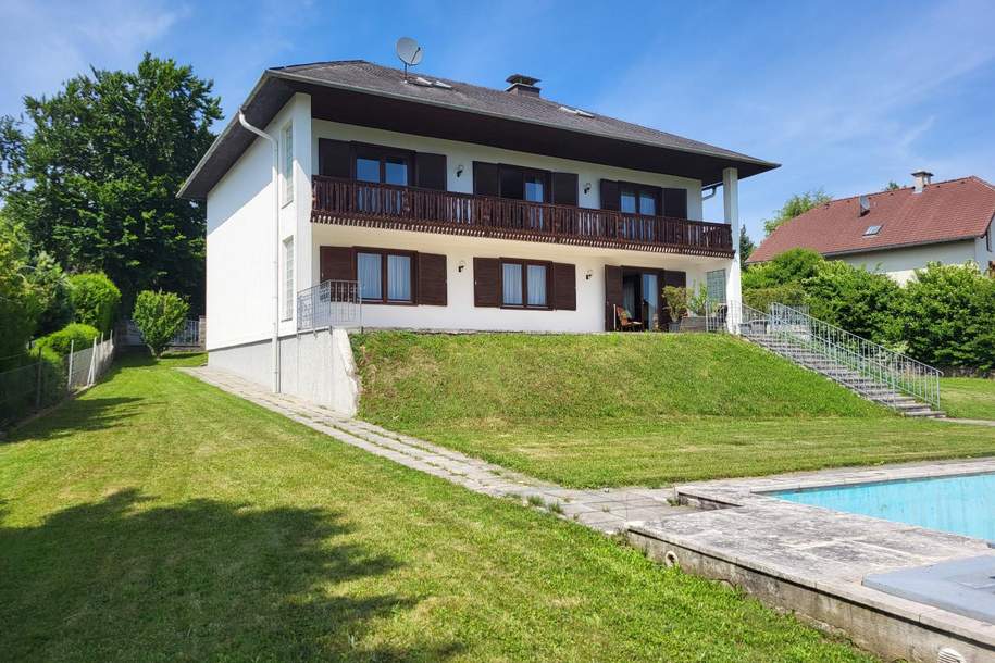 GEPFLEGTES EIN- ODER ZWEIFAMILIENHAUS MIT POOL UND FERNBLICK, Haus-kauf, 595.000,€, 3040 Sankt Pölten(Land)