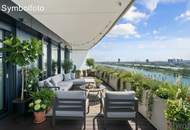 DANUBE PENTHOUSE mit XXL Freifläche Richtung Innenstadt ** 4 Zimmer & 3 Bäder