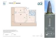 DC2 Tower 42. Etage: Familienwohnung mit Weitblick - 3 Zimmer 2 Loggien ERSTBEZUG