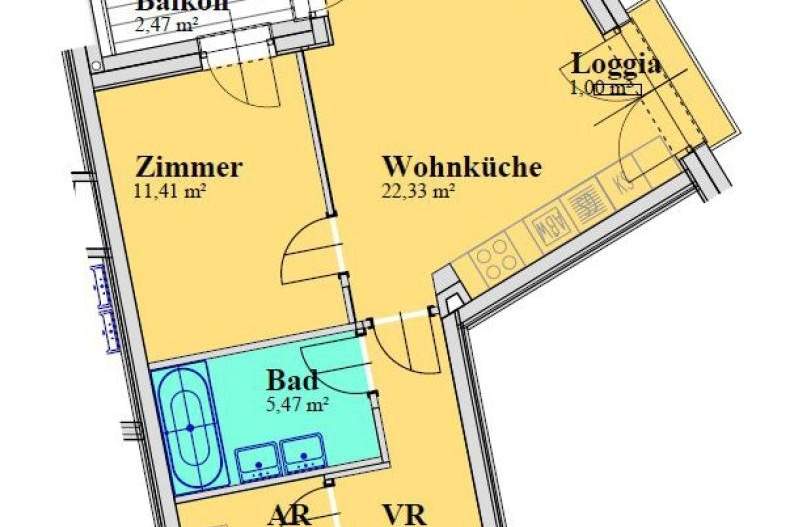 "2 Zimmer- Loggia- Siegesplatz -U2 Aspernstraße-Vermietet bis 2028", Wohnung-kauf, 279.000,€, 1220 Wien 22., Donaustadt