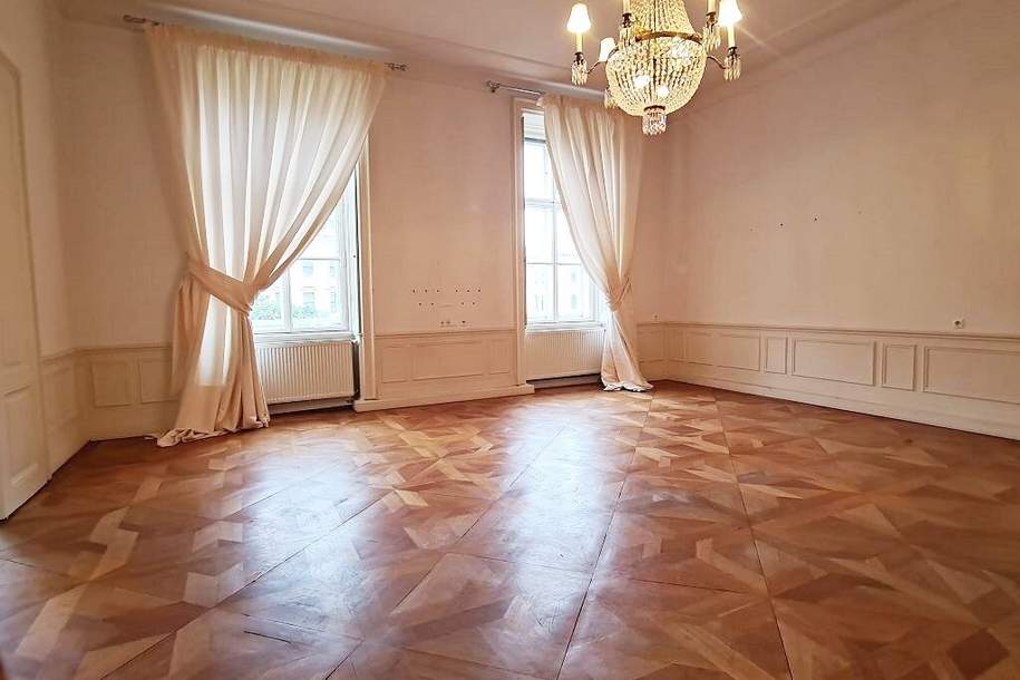 SCHUBERTRING, STADTPARK, representativer 214 m2 Stilaltbau, 5 Zimmer, Extraküche, Wannenbad, Parketten, 3. Liftstock, Wohnung-miete, 3.499,92,€, 1010 Wien 1., Innere Stadt