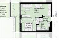 Geräumige 2-Zimmerwohnung mit großer Loggia in attraktiver Lage - provisionsfrei