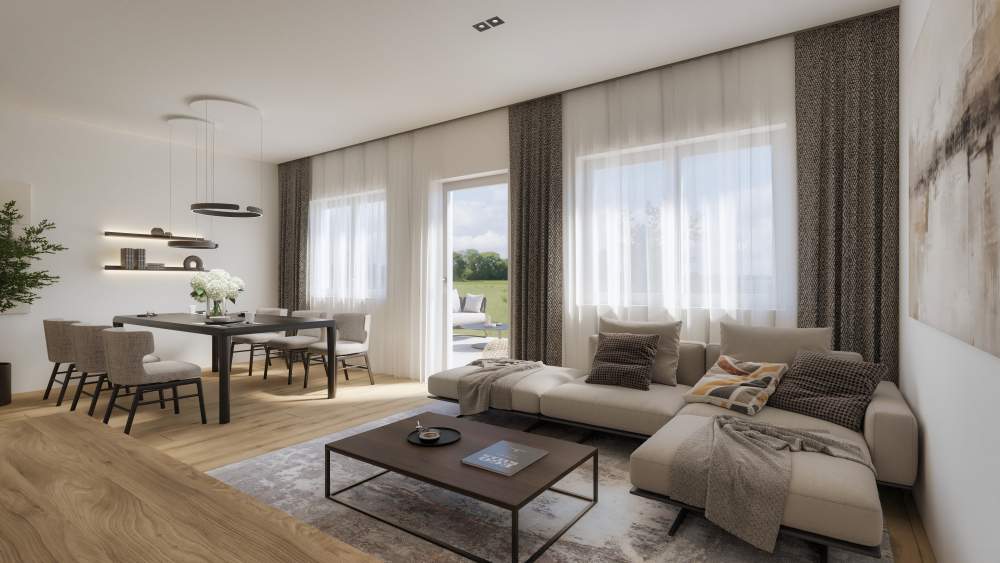 Neubauprojekt Aluna Moosdorf - Provisionsfrei Hochwertige 4-Zi. Doppelhaushälfte DHH1