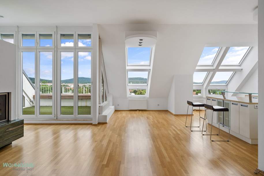 HOCH OBEN, WEIT BLICKEND - LOFTARTIGE DACHGESCHOSSWOHNUNG, Wohnung-miete, 2.750,00,€, 1130 Wien 13., Hietzing
