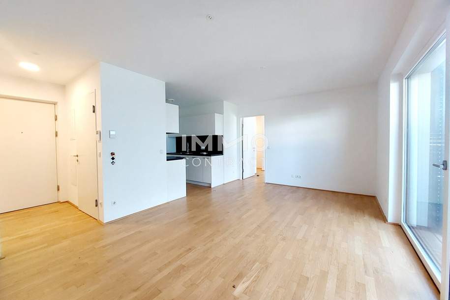 Nachmietersuche | 2-Zimmer-Wohnung mit Balkon nahe U2 Aspernstraße – Fitness & Sauna im Haus, Wohnung-miete, 1.075,00,€, 1220 Wien 22., Donaustadt