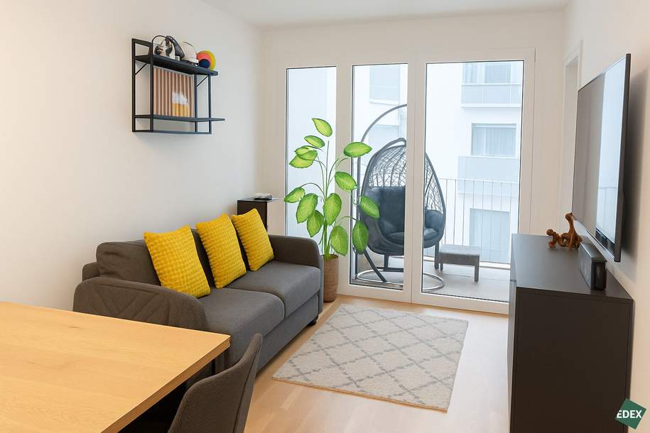 Helle 2-Zimmer-Balkonwohnung ab 01.11., wenige Schritte zur U1 Rennbahnweg, Wohnung-miete, 929,00,€, 1220 Wien 22., Donaustadt