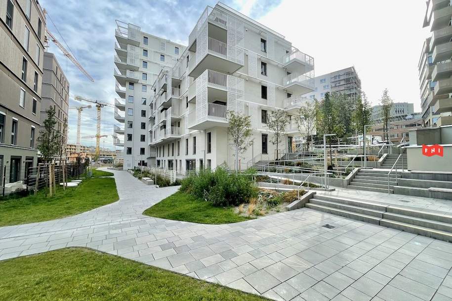 Energieeffizienter 59m² Terrassen-Erstbezug mit Erdwärme, Photovoltaik, Deckenkühlung u. weitläufiger Gemeinschaftsterrasse Nähe Schloss Belvedere, Wohnung-miete, 1.452,00,€, 1030 Wien 3., Landstraße