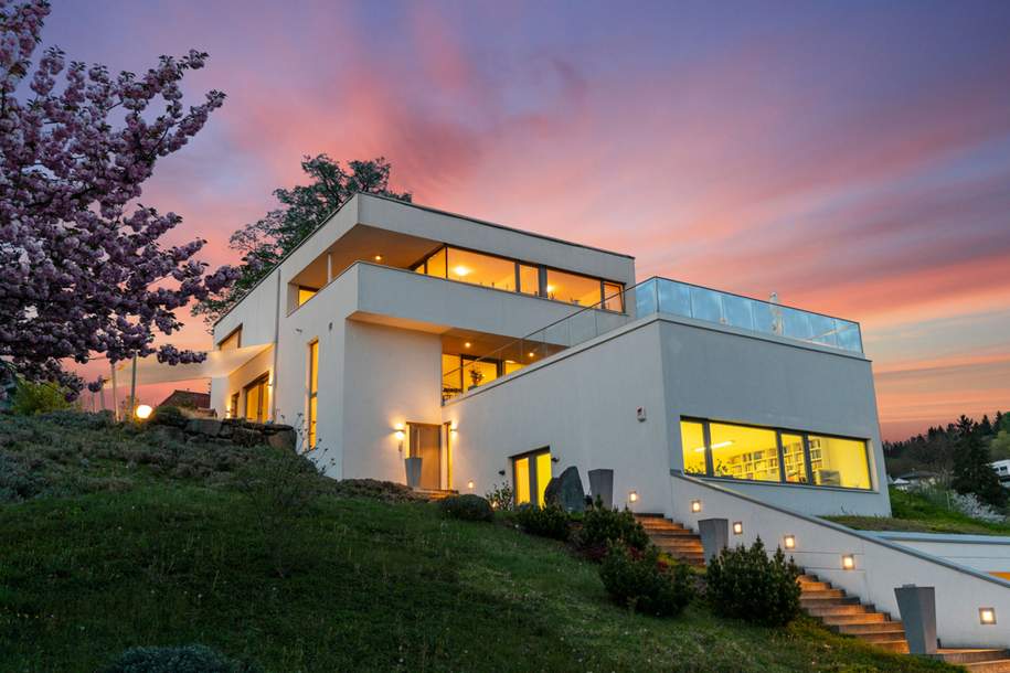 Exklusive Architektenvilla mit Pool und Seeblick, Haus-kauf, 3.250.000,€, 9210 Klagenfurt Land