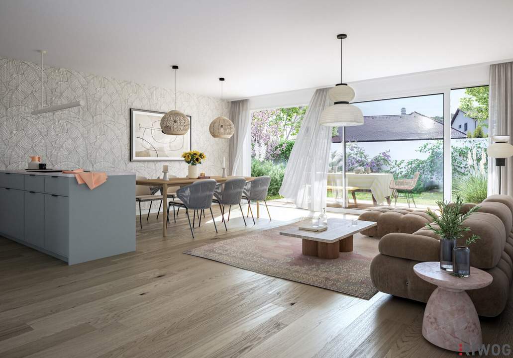 ERSTBEZUG IM ZENTRUM | Exklusives Townhouse Nähe Stadtplatz | Südwestseitiger Eigengarten | Sole-Wasser-Wärmepumpe | 2 TG-Stellplätze