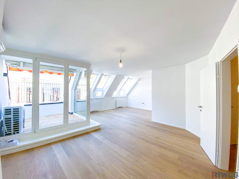 Neubau DG-Terrassenwohnung in Ruhelage | PKW-Stellplatz | 3 Min. zum Kutschkermarkt und zur U6 | 2 Min. zum Aumannplatz