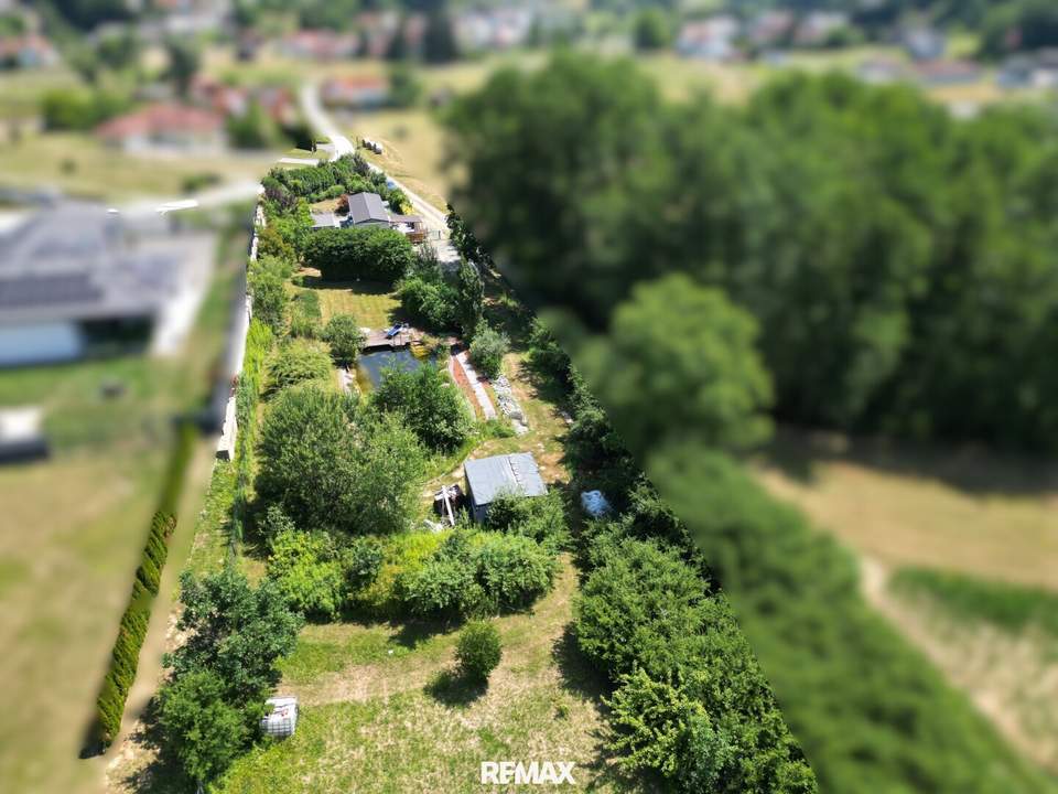 Naturparadies mit Schwimmteich – Mobilheim auf 8.386 m² Grundstück mit zusätzlichem Baupotenzial in sonniger Ruhelage