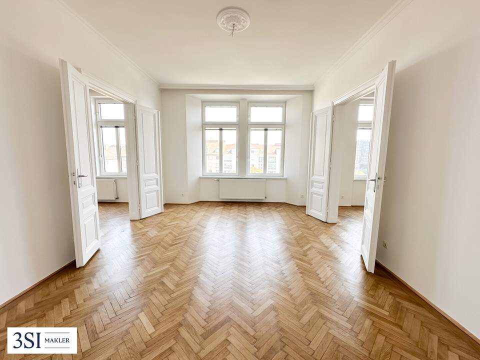 Sommeraktion! Kaufpreis reduziert auf € 790.000! Lichtdurchflutet, renoviert und großzügig geschnitten - Elegante 4-Zimmer-Altbauwohnung mit Weitblick - in Top-Lage des 4. Bezirks beim Wiener Hauptbahnhof