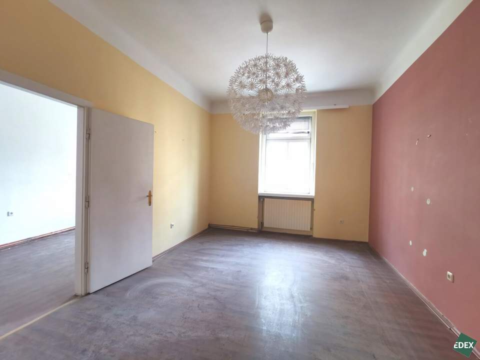 Sanierungsbedürftige Zwei-Zimmer-Wohnung unweit vom Donaukanal