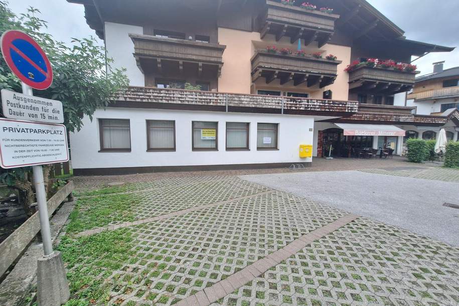Geschäftsflächen im Erdgeschoss im Ortszentrum samt 3 Stellplätze im Freien, Gewerbeobjekt-kauf, 500.000,€, 6363 Kitzbühel