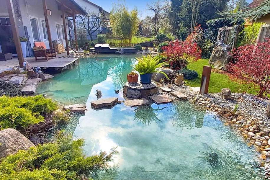 Außergewöhnliches Zweifamilienhaus mit Schwimmteich, Sauna &amp; Wintergarten, Haus-kauf, 670.000,€, 4502 Linz-Land