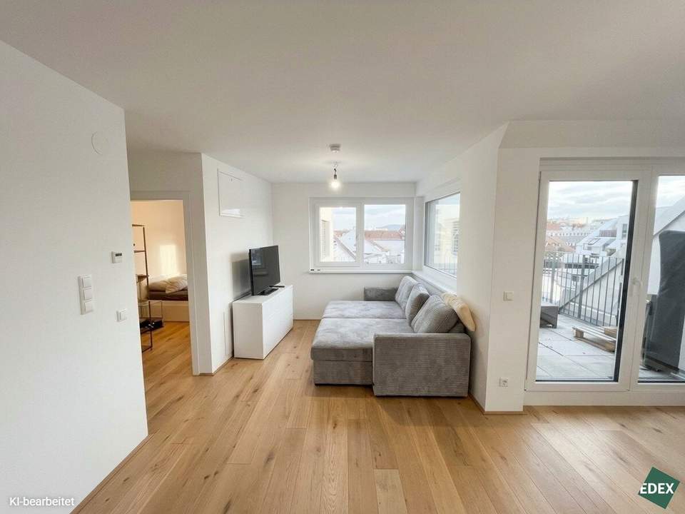 Lichtdurchflutete 2-Zimmer-Wohnung mit großer Terrasse an der Grenze zum 16. Bezirk | WOHNEN IN ST. GOTTHARD