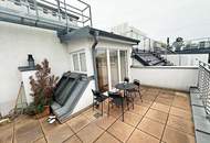 STAATSOPER-BLICK, klimatisiertes 110 m2 Dachgeschoss mit 20 m2 Terrasse, 3 Zimmer, Extraküche, 2 Bäder, Möblierung möglich
