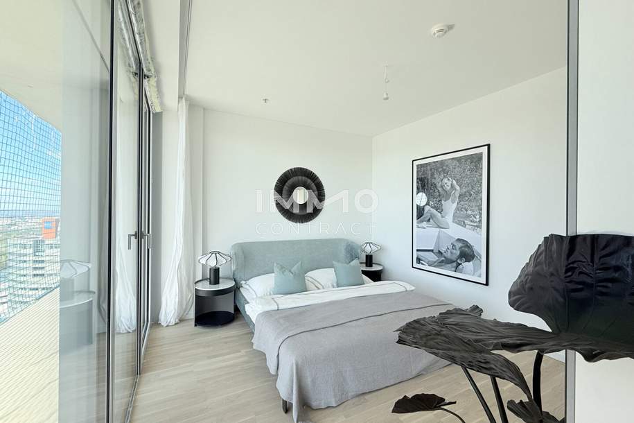 Above the Skyline – Signature Corner Residence mit zwei Loggien und freiem Südblick über ganz Wien - DC2, Wohnung-miete, 3.000,00,€, 1220 Wien 22., Donaustadt