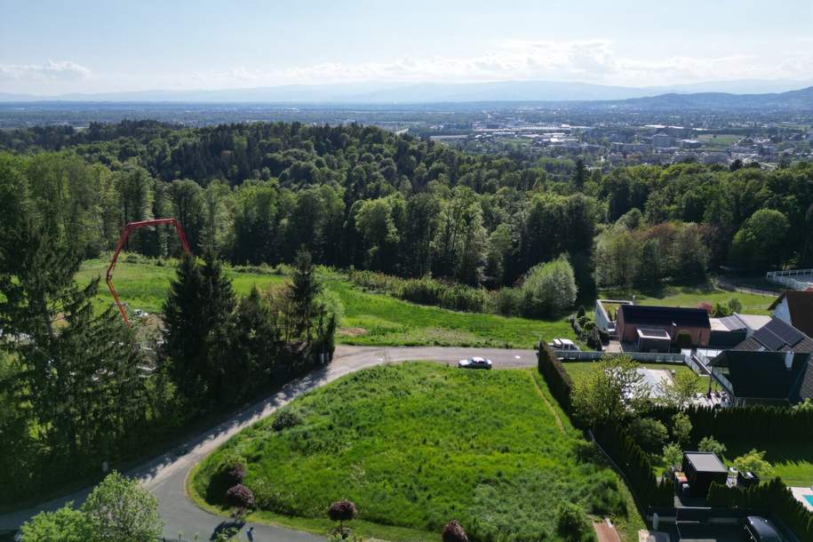 Lassen Sie sich DAS nicht entgehen - Exklusives 1291m2 großes Grundstück in Raaba – Traumhafte Lage mit Panoramablick! + GLASFASERANSCHLUSS, Grund und Boden-kauf, 549.000,€, 8074 Graz-Umgebung