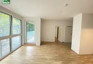 Neuwertige 2-Zimmer-Wohnung mit großer Innenhof-Fensterfront, Balkon und moderner Komplettküche! Nähe Millennium City, Handelskai und Donau. - WOHNTRAUM