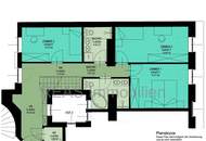 Provisionsfrei: Klimatisierte Dachgeschoss Maisonette mit 2 Terrassen und Kamin nahe Uno City!
