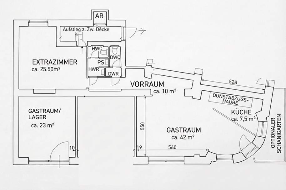 Unbefristete Hauptmiete! Tolle Chance zur Verwirklichung Ihres Gastrokonzeptes - vollausgestattetes Lokal mit Lager, Schanigartenoption!, Gewerbeobjekt-miete, 2.275,92,€, 1090 Wien 9., Alsergrund