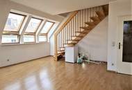 DACHGESCHOSS, AUGARTEN-NÄHE, 87 m² Maisonette mit 10 m2 Terrasse, Wohnküche, 2 Zimmer, Galerie, 2 Bäder, Rembrandtstraße