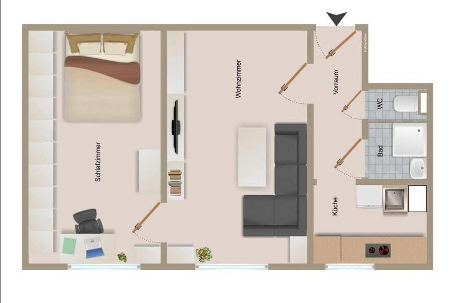 “Charmante 2 Zimmerwohnung Nähe Wilhelmsdorfer Park“, Wohnung-kauf, 1120 Wien 12., Meidling