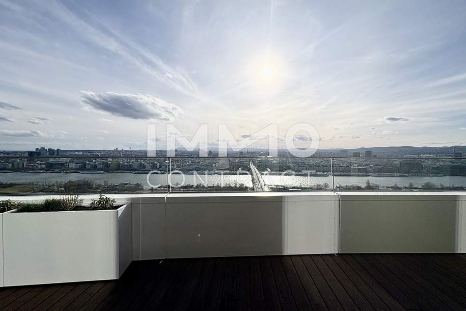 Erstbezug DANUBEFLATS mit Gym, Saunen, Pool, Bar &amp; Lounge, TOP-Blick Stephansdom, Neue Donau, Wohnung-kauf, 1.950.000,€, 1220 Wien 22., Donaustadt