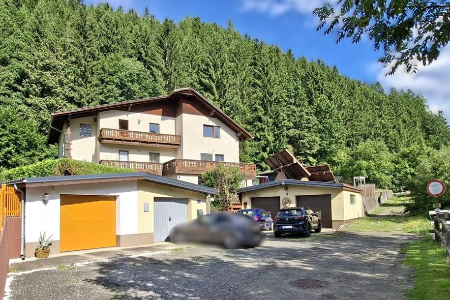 Geräumiges Wohnhaus mit Garagen, tolles Grundstück am Waldrand, Haus-kauf, 275.000,€, 8600 Bruck-Mürzzuschlag