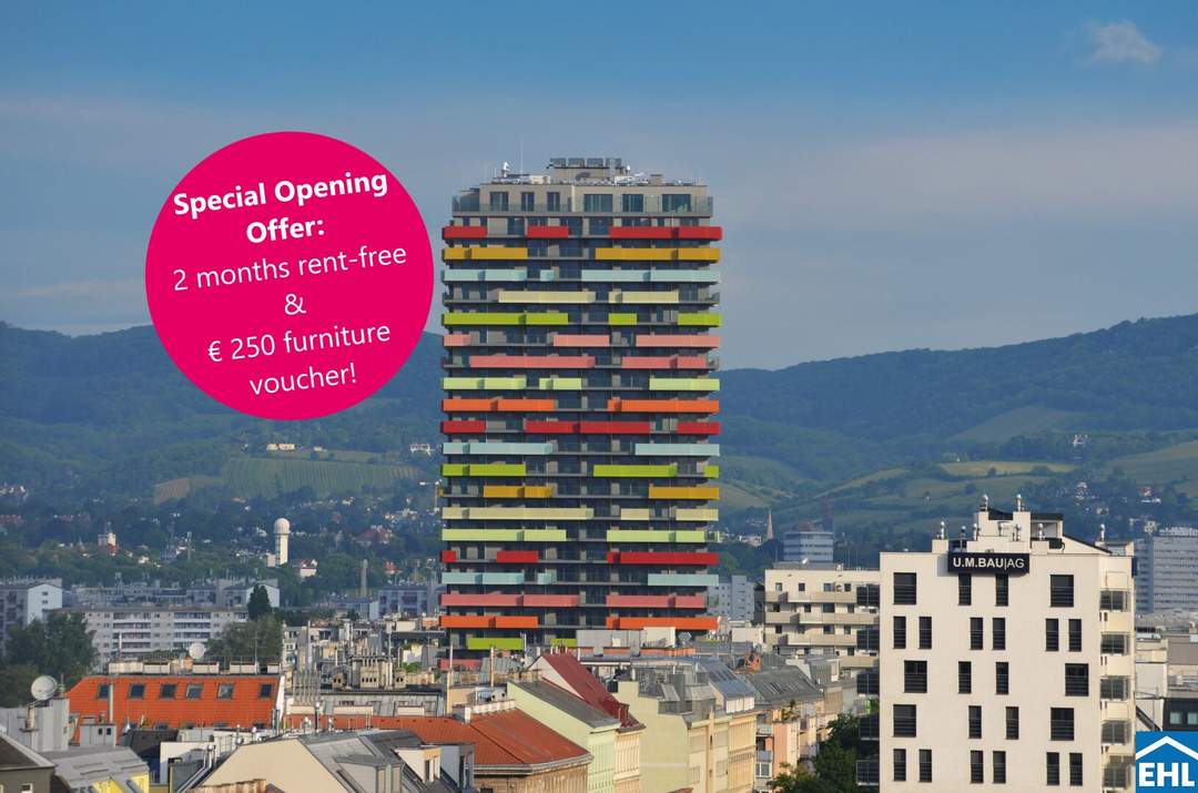 Special Opening Offer: 2 months rent-free & € 250 furniture voucher!