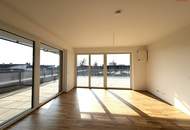 105 m² Dachterrasse für Ihr Leben im Freien – barrierefreie Komfortwohnung mit grünem Energiekonzept