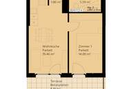 Charmante 2-Zimmer-Dachterrassenwohnung inkl. moderner Komplettküche und Kellerabteil / K2-63