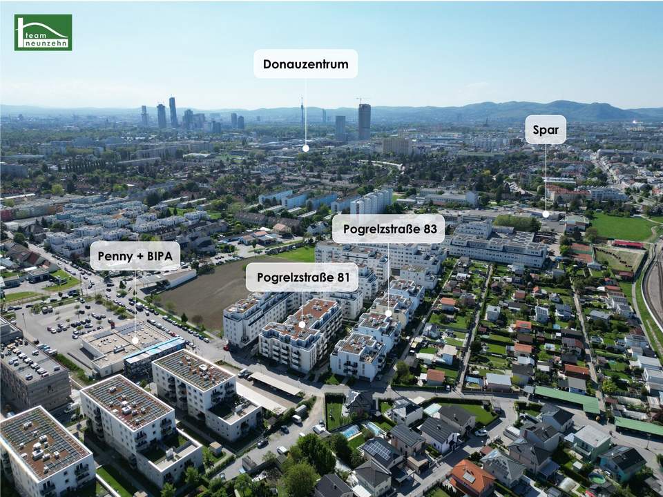 POG 83 - Hochwertige 3-Zimmer Wohnung im Neubau-Viertel zwischen Kagraner Platz und Gewerbepark Stadlau! Ab September verfügbar