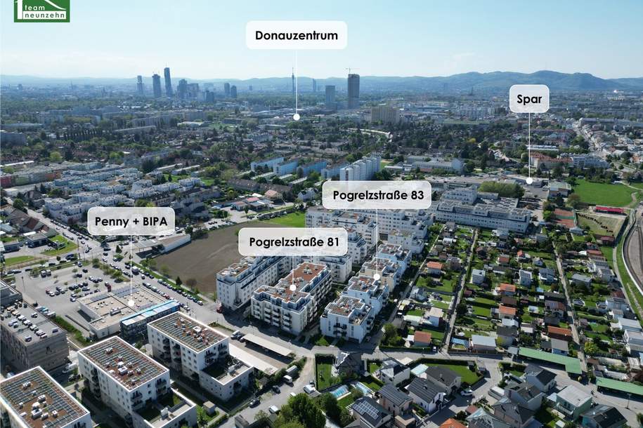 POG 83 - Hochwertige 3-Zimmer Wohnung im Neubau-Viertel zwischen Kagraner Platz und Gewerbepark Stadlau! Ab September verfügbar, Wohnung-miete, 1.099,00,€, 1220 Wien 22., Donaustadt